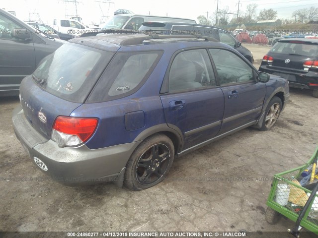 JF1GG68504G812043 - 2004 SUBARU IMPREZA OUTBACK SPORT BLUE photo 4