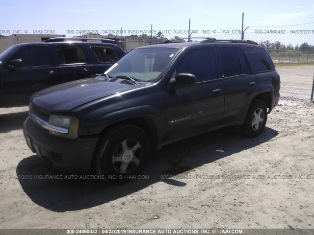 1GNDS13S132189787 - 2003 CHEVROLET TRAILBLAZER  BLACK photo 2