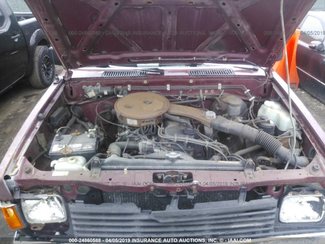 1N6ND11SXHC381606 - 1987 NISSAN D21 SHORT BED RED photo 10