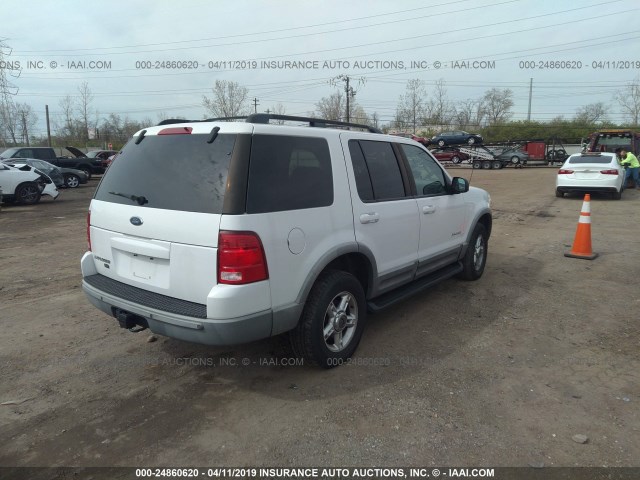 1FMZU73E82UA33797 - 2002 FORD EXPLORER XLT WHITE photo 4