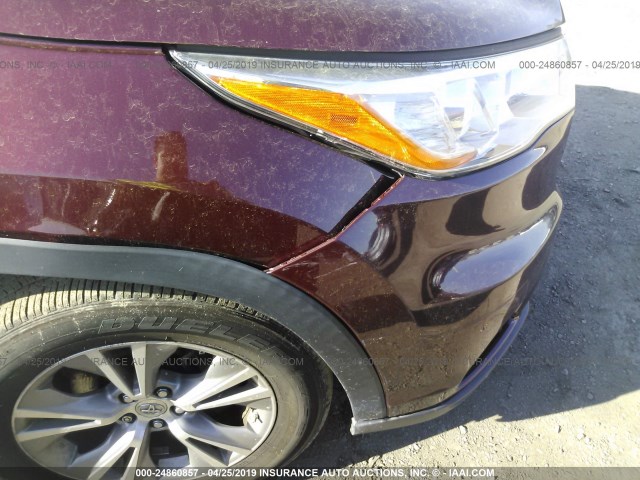 5TDJKRFH6ES061275 - 2014 TOYOTA HIGHLANDER XLE მუქწითელი ფოტო 6
