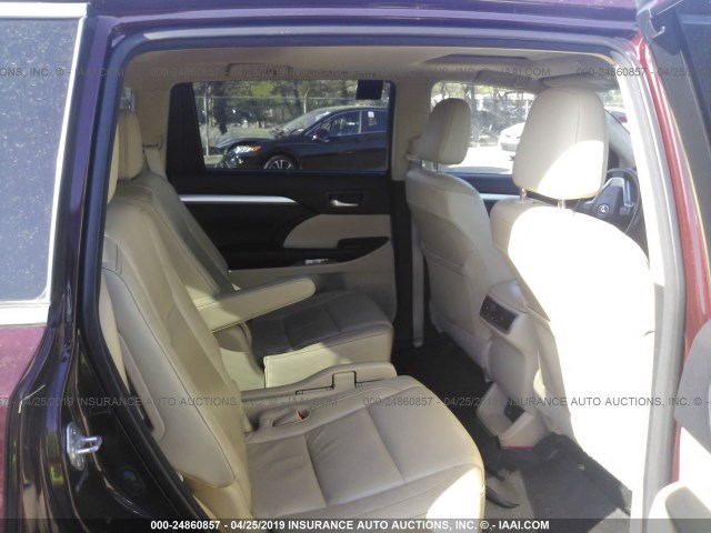 5TDJKRFH6ES061275 - 2014 TOYOTA HIGHLANDER XLE მუქწითელი ფოტო 8