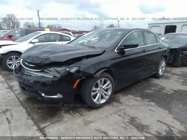 1C3CCCABXFN743271 - 2015 CHRYSLER 200 LIMITED BLACK photo 2