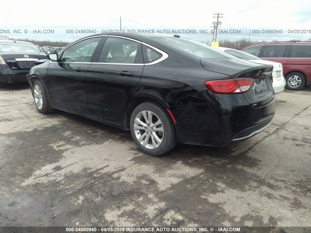 1C3CCCABXFN743271 - 2015 CHRYSLER 200 LIMITED BLACK photo 3