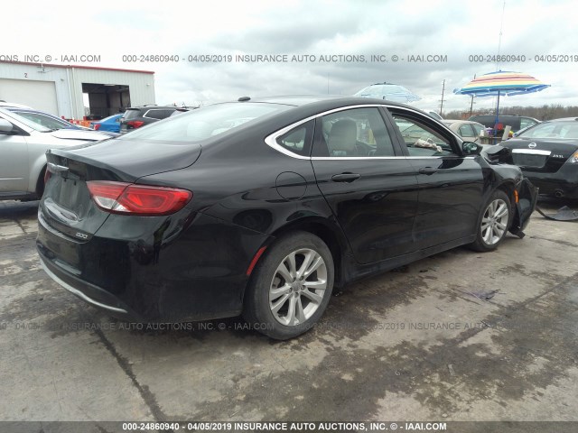 1C3CCCABXFN743271 - 2015 CHRYSLER 200 LIMITED BLACK photo 4