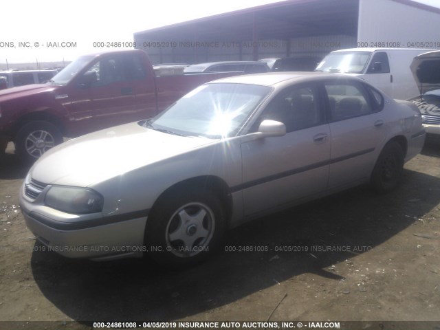2G1WF52E039338807 - 2003 CHEVROLET IMPALA GOLD photo 2