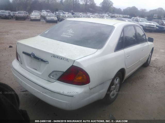 4T1BF28B81U130235 - 2001 TOYOTA AVALON XL/XLS WHITE photo 4