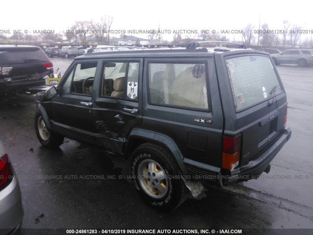 1J4FJ58S6NL136370 - 1992 JEEP CHEROKEE LAREDO GREEN photo 3