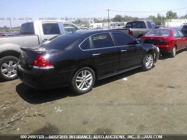 2G1WC5E38D1216148 - 2013 CHEVROLET IMPALA LTZ BLACK photo 4