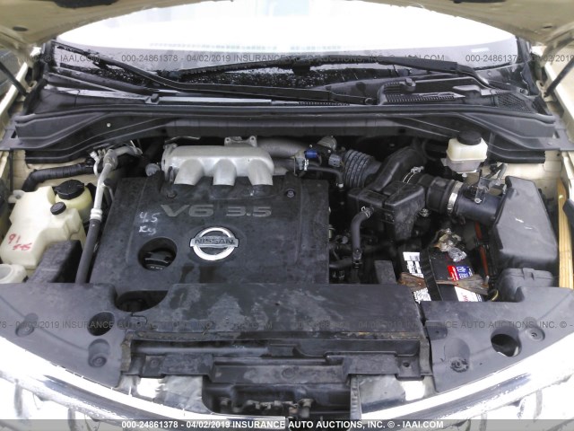 JN8AZ08W47W605511 - 2007 NISSAN MURANO SL/SE/S GOLD photo 10