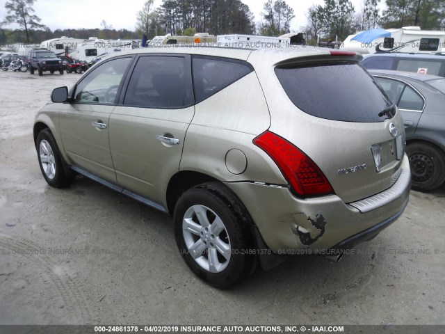 JN8AZ08W47W605511 - 2007 NISSAN MURANO SL/SE/S GOLD photo 3