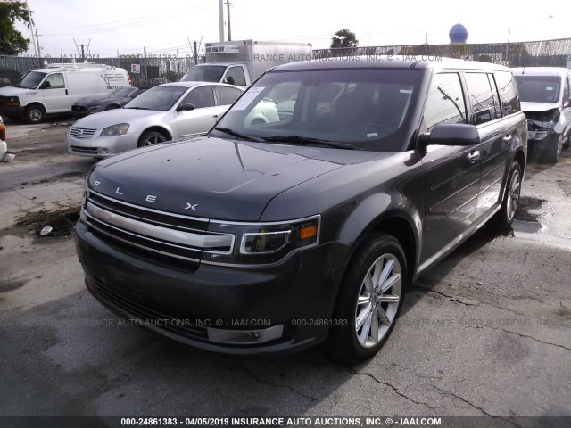 2FMGK5D82KBA13612 - 2019 FORD FLEX LIMITED GRAY photo 2