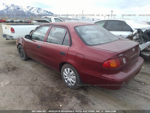 1NXBR12E7XZ217296 - 1999 TOYOTA COROLLA VE/CE/LE BURGUNDY photo 3