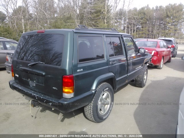 1J4FF68S3XL570143 - 1999 JEEP CHEROKEE SPORT/CLASSIC GREEN photo 4