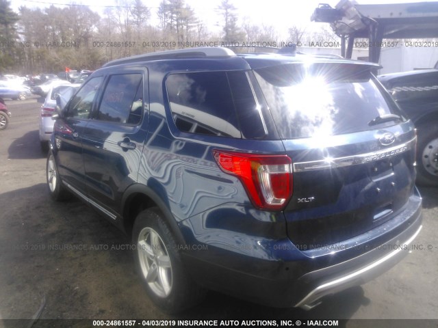 1FM5K8D8XGGD18638 - 2016 FORD EXPLORER XLT BLUE photo 3