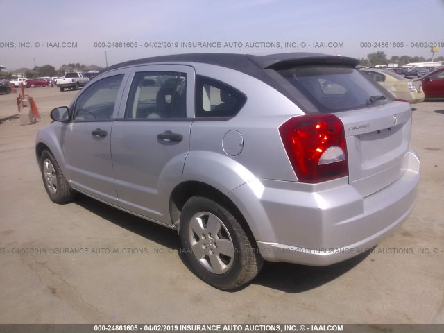 1B3HB28B87D288840 - 2007 DODGE CALIBER SILVER photo 3