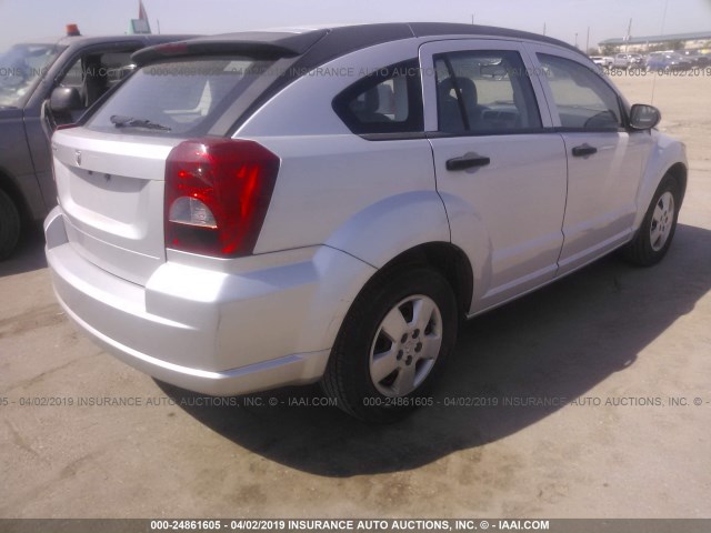 1B3HB28B87D288840 - 2007 DODGE CALIBER SILVER photo 4