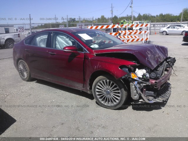 3FA6P0K9XER271341 - 2014 FORD FUSION TITANIUM MAROON photo 1