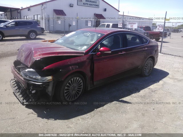 3FA6P0K9XER271341 - 2014 FORD FUSION TITANIUM MAROON photo 2