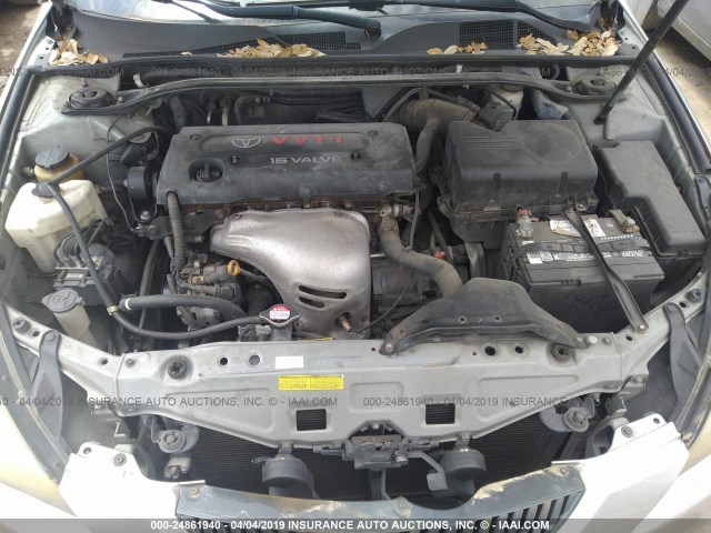 4T1CE38P46U738530 - 2006 TOYOTA CAMRY SOLARA SE/SLE ვერცხლისფერი ფოტო 10