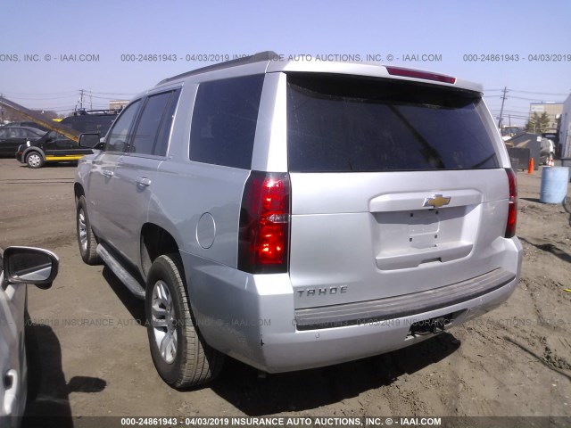 1GNSKBKC7KR199625 - 2019 CHEVROLET TAHOE K1500 LT SILVER photo 3