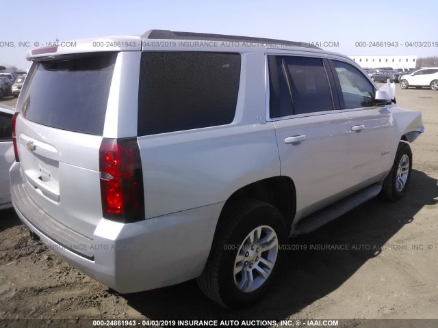 1GNSKBKC7KR199625 - 2019 CHEVROLET TAHOE K1500 LT SILVER photo 4