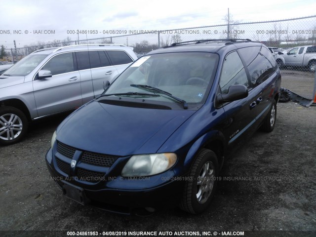 2B8GP44G81R160509 - 2001 DODGE GRAND CARAVAN SPORT BLUE photo 2