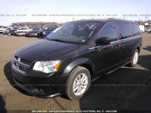 2C4RDGCG9JR264841 - 2018 DODGE GRAND CARAVAN SXT BLACK photo 2