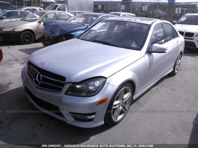 WDDGF4HB0EG243998 - 2014 MERCEDES-BENZ C 250 SILVER photo 2