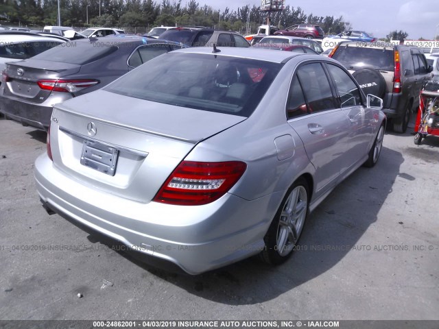 WDDGF4HB0EG243998 - 2014 MERCEDES-BENZ C 250 SILVER photo 4