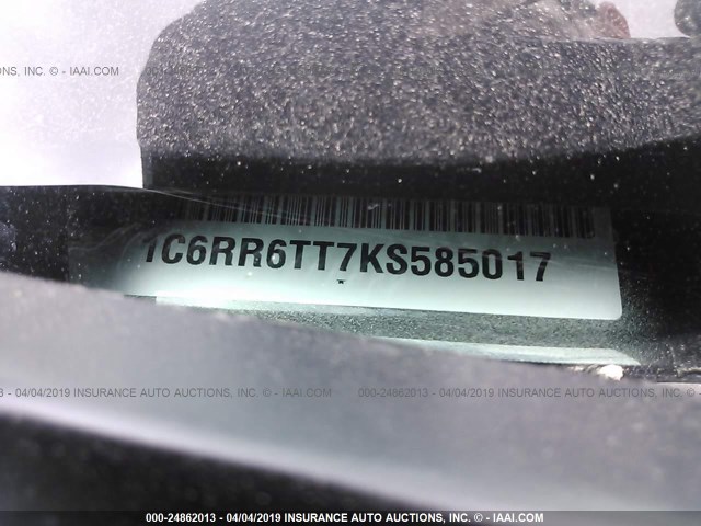 1C6RR6TT7KS585017 - 2019 RAM 1500 CLASSIC SLT BLACK photo 9