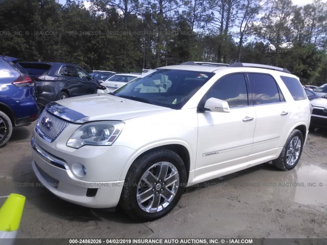 1GKKRTED1CJ223761 - 2012 GMC ACADIA DENALI WHITE photo 2