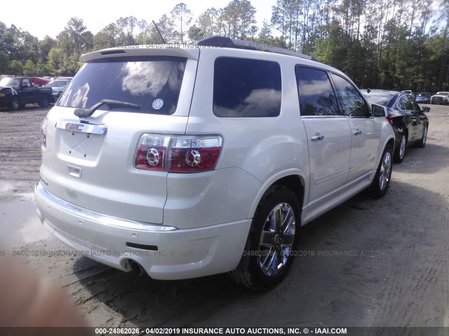 1GKKRTED1CJ223761 - 2012 GMC ACADIA DENALI WHITE photo 4