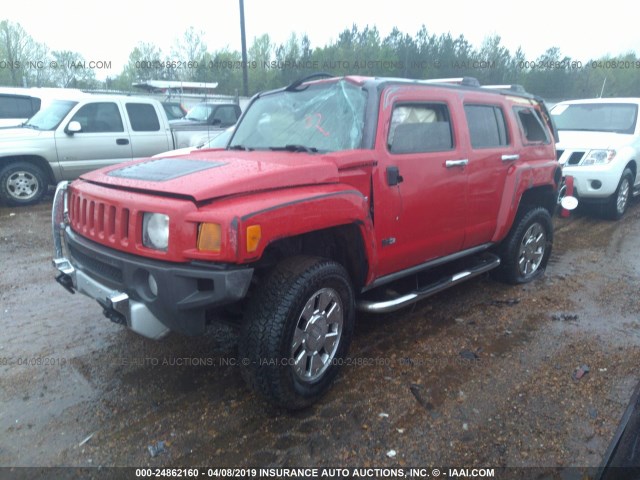 5GTEN13E688125403 - 2008 HUMMER H3 RED photo 2