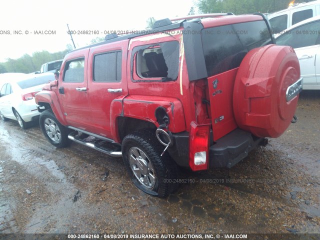 5GTEN13E688125403 - 2008 HUMMER H3 RED photo 3