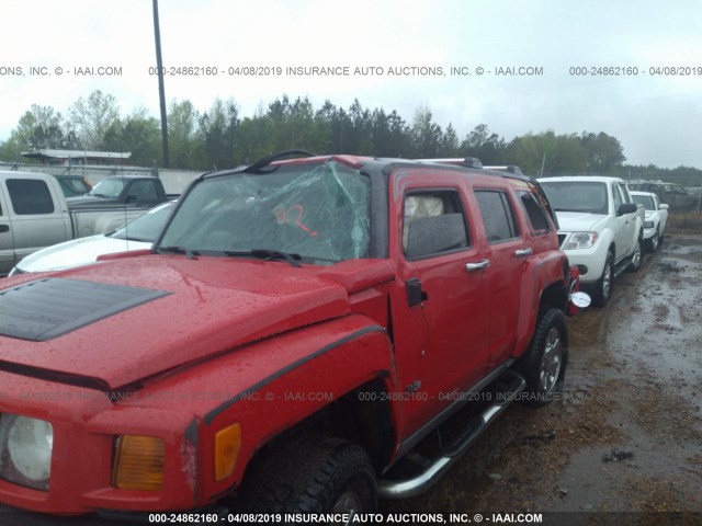 5GTEN13E688125403 - 2008 HUMMER H3 RED photo 6