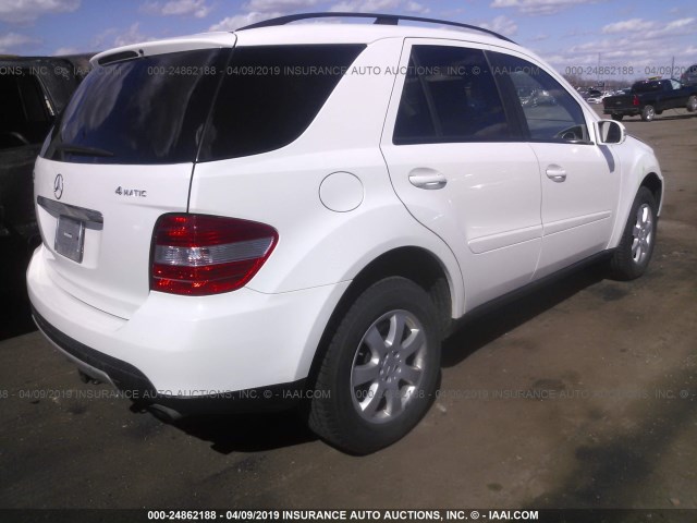 4JGBB86E77A228470 - 2007 MERCEDES-BENZ ML 350 WHITE photo 4