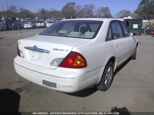 4T1BF28B61U123977 - 2001 TOYOTA AVALON XL/XLS WHITE photo 4