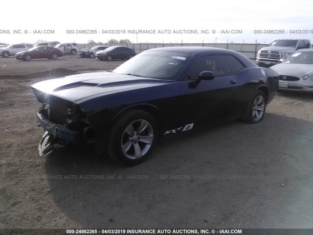 2C3CDZAG2FH884744 - 2015 DODGE CHALLENGER SXT BLUE photo 2