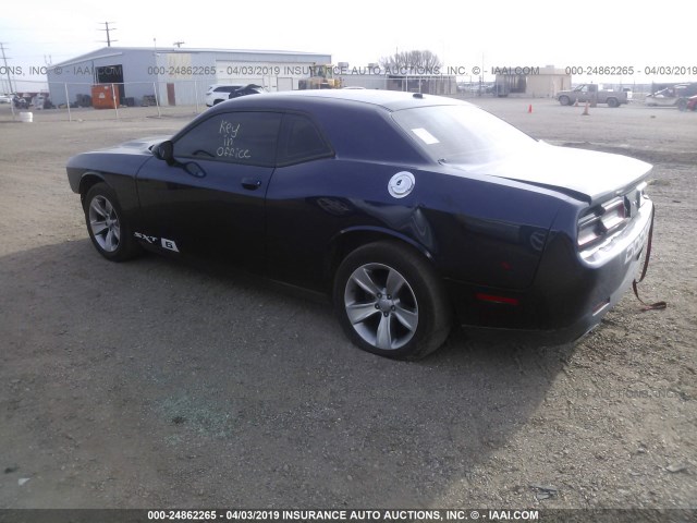 2C3CDZAG2FH884744 - 2015 DODGE CHALLENGER SXT BLUE photo 3