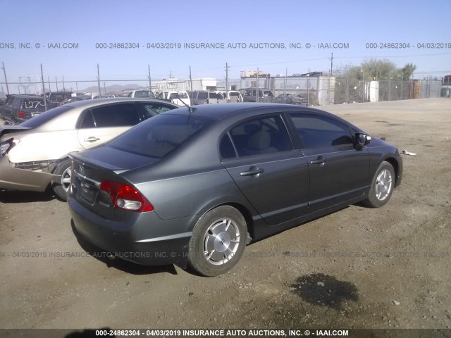 JHMFA36299S003089 - 2009 HONDA CIVIC HYBRID GRAY photo 4