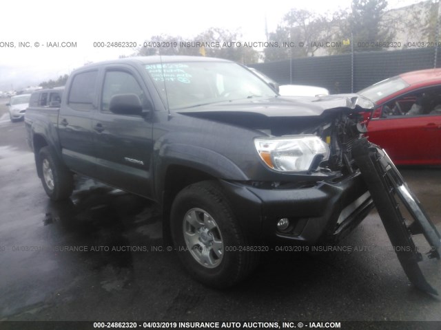 3TMJU4GN1FM185733 - 2015 TOYOTA TACOMA DOUBLE CAB PRERUNNER GRAY photo 1