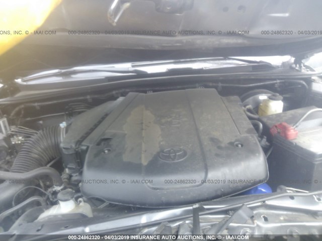 3TMJU4GN1FM185733 - 2015 TOYOTA TACOMA DOUBLE CAB PRERUNNER GRAY photo 10