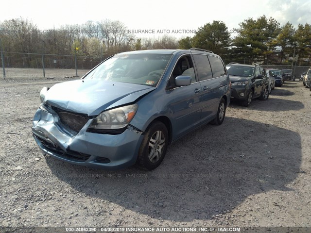 5FNRL38657B053720 - 2007 HONDA ODYSSEY EXL Light Blue photo 2