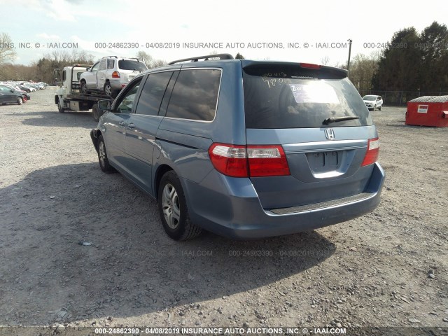 5FNRL38657B053720 - 2007 HONDA ODYSSEY EXL Light Blue photo 3