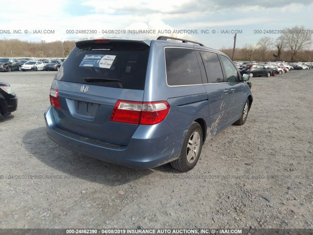 5FNRL38657B053720 - 2007 HONDA ODYSSEY EXL Light Blue photo 4