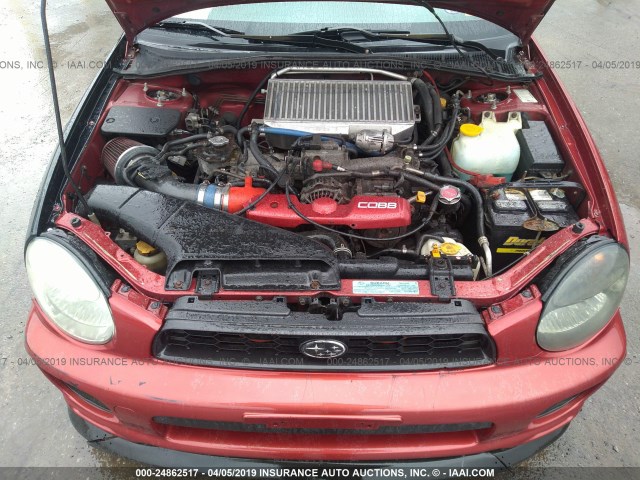 JF1GG29632G820991 - 2002 SUBARU IMPREZA WRX RED photo 10