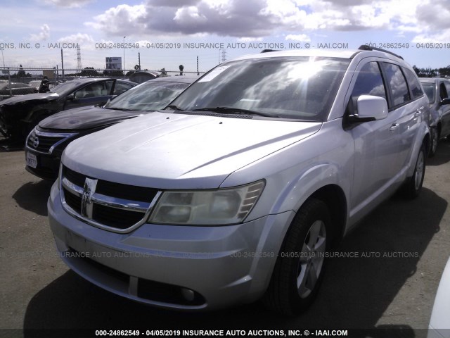 3D4PG5FV1AT175486 - 2010 DODGE JOURNEY SXT SILVER photo 2