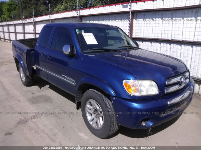 5TBRT34166S478571 - 2006 TOYOTA TUNDRA ACCESS CAB SR5 BLUE photo 1