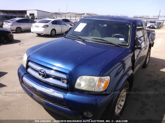 5TBRT34166S478571 - 2006 TOYOTA TUNDRA ACCESS CAB SR5 BLUE photo 2